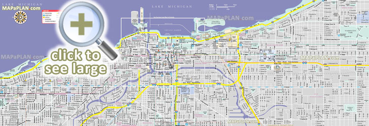 downtown city center detailed travel guide must see places best destinations to visit Chicago top tourist attractions map