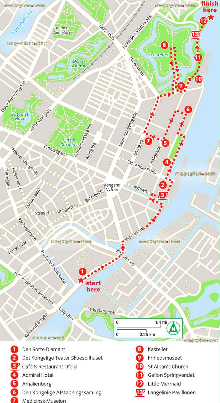 waterfront walk free printable virtual explorer plan places visits Copenhagen Top tourist attractions map