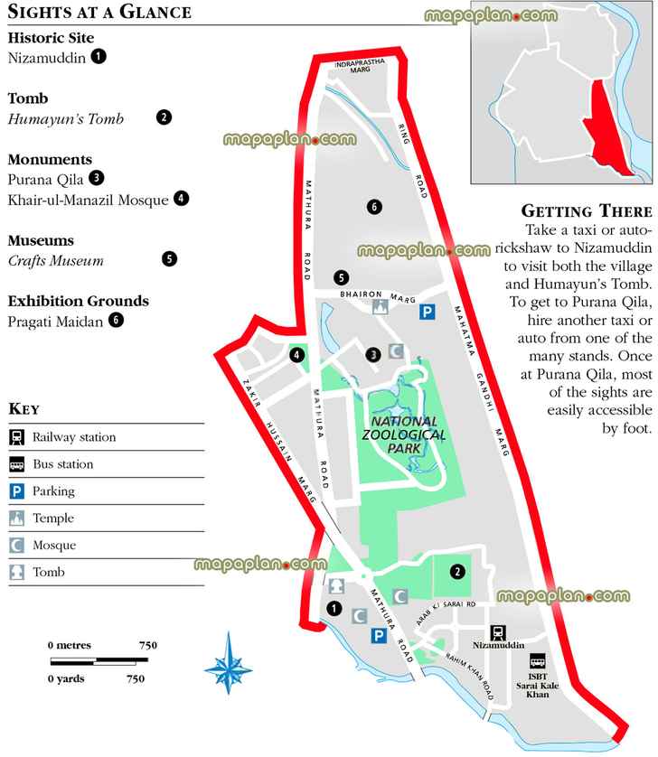 nizamuddin district Delhi free download city centre interactive visitors guide directions interesting sights around main railway station simple easy navigate diagram holiday top points interest central district neighourhood orientations Delhi Top tourist attractions map