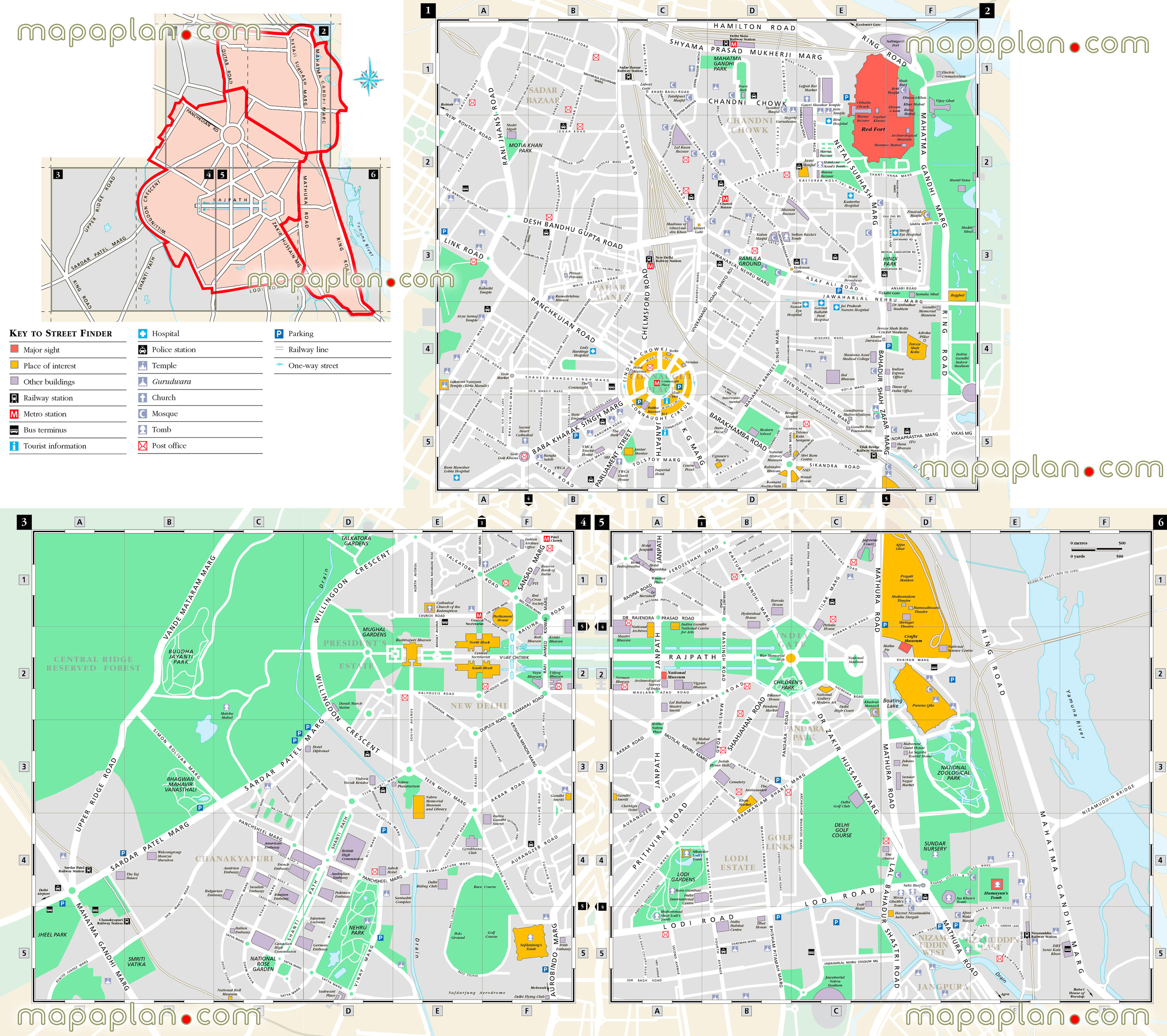 new old Delhi city detailed street names around central areas offline download virtual interactive hd plan overview city trip highlights metro stations central train station tourist information centre roads high quality large scale vector aerial satellite poster views Delhi Top tourist attractions map