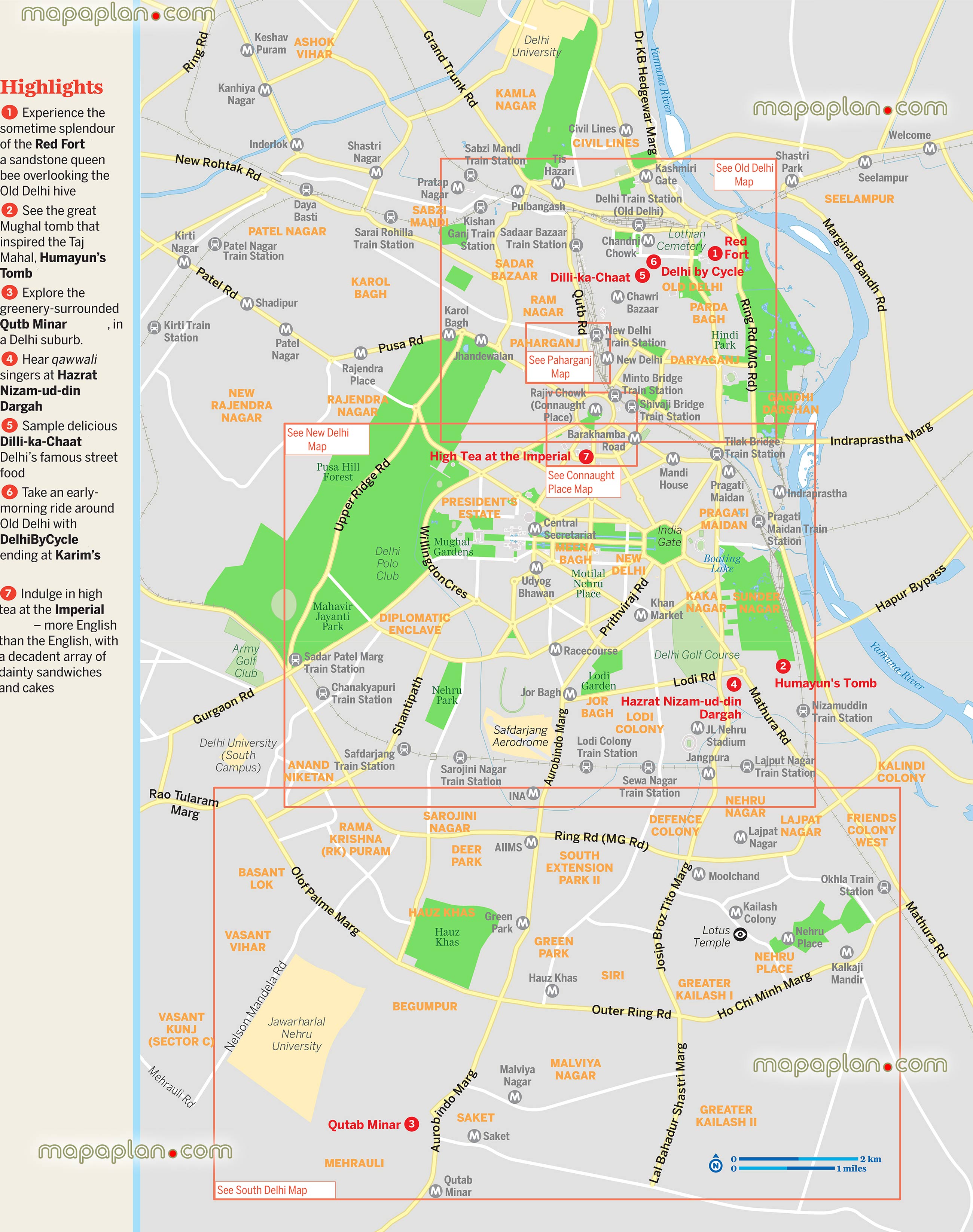 delhi tourist spot map