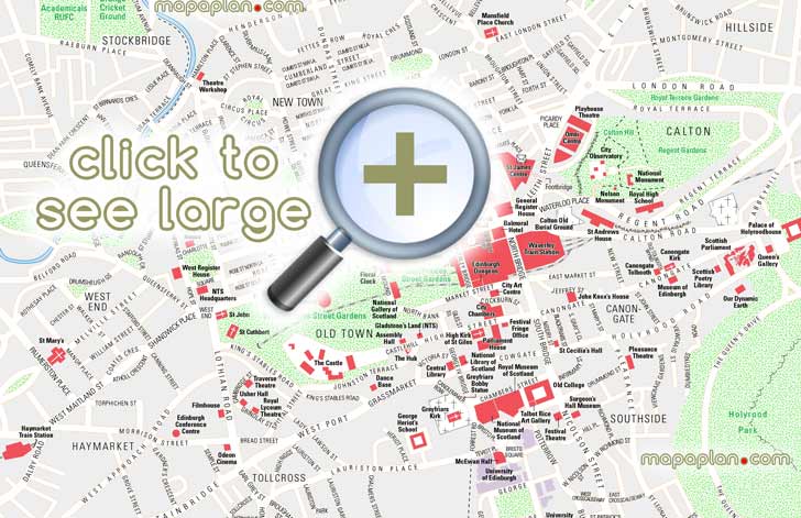 best edinburgh 1 2 3 days interactive walking print central district area outline layout best locations visits Edinburgh Top tourist attractions map