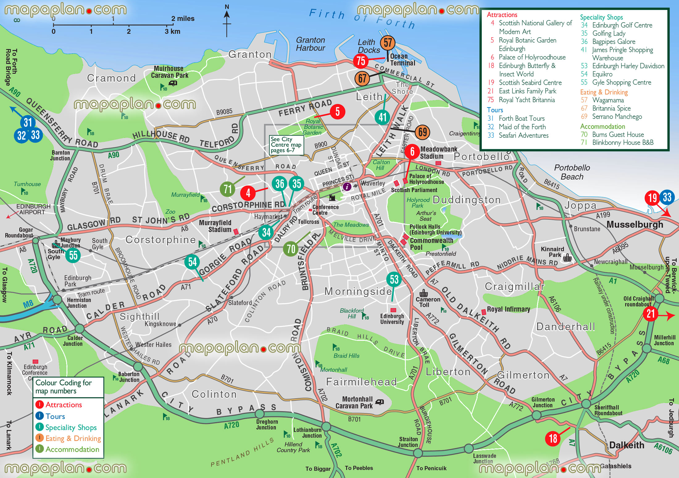 greater edinburgh tourist information guide attractions rail network public transportation railway stations routes stops train lines networks Edinburgh Top tourist attractions map