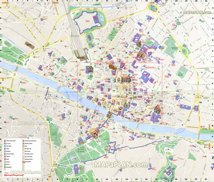 street names plan where to stay accommodation theatres bargello museum santa maria novella Florence top tourist attractions map