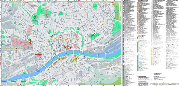 central Frankfurt offline popout english guide detailed downloadable tourist information museums sights theatres romer hauptbahnhof metro stations shopping inner city centre top attractions best historical buildings what see where go directions interesting things dos Frankfurt Top tourist attractions map