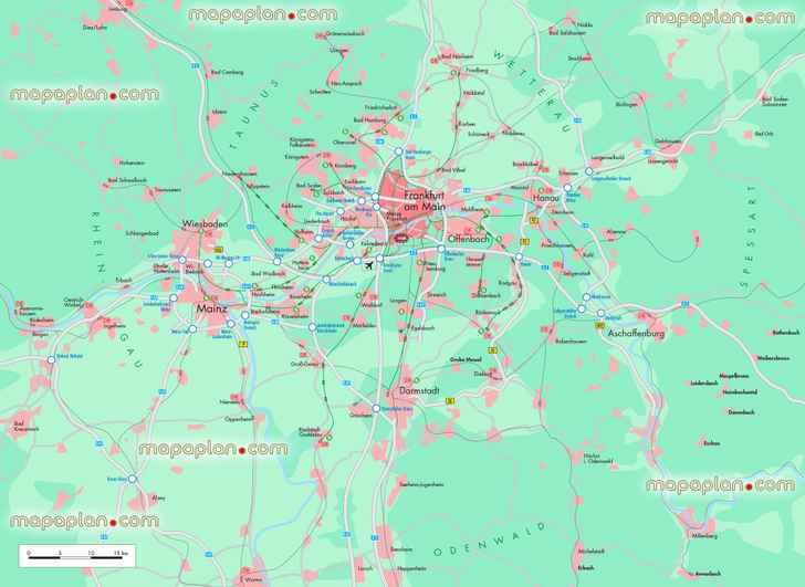 Frankfurt main river metropolitan area nearby cities free download airport main neighbourhoodss Frankfurt Top tourist attractions map