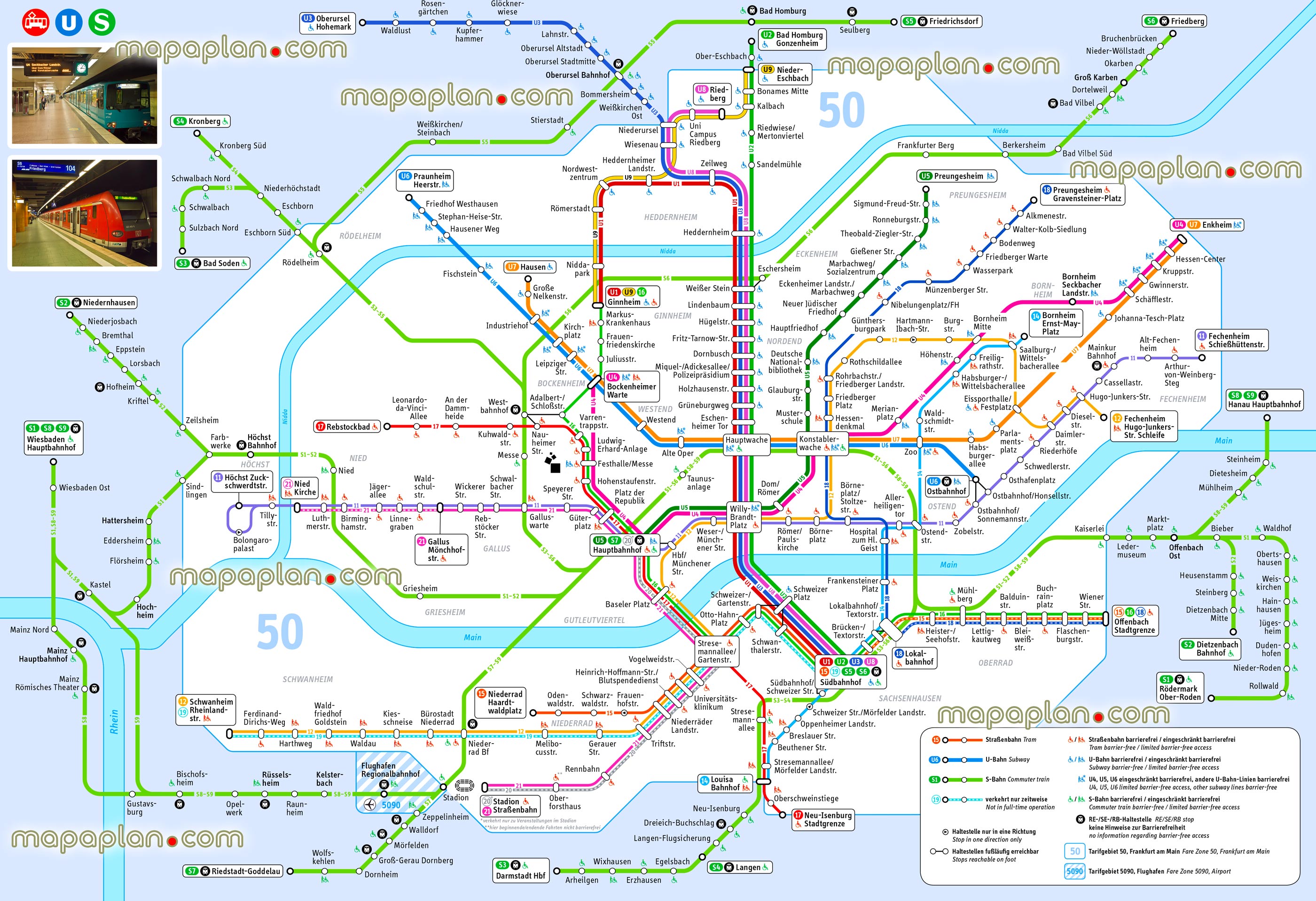 map Frankfurt s bahn u bahn metro subway underground tube tram strassenbahn rmv public transport network strassenbahn liniennetz plan light rail stations zones railway routes stops updated transit diagram suburban train airports Frankfurt Top tourist attractions map