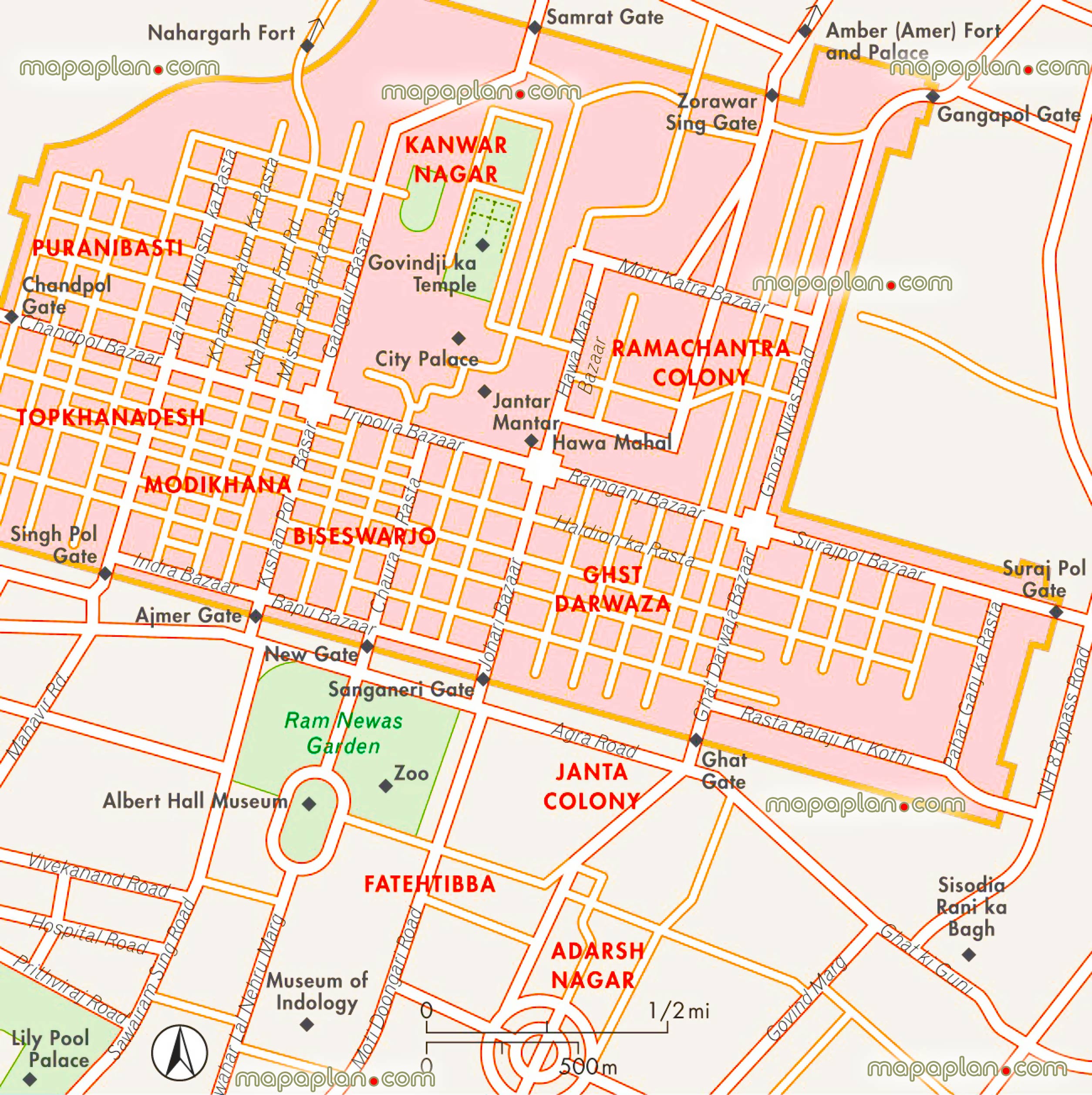 jaipur map tourist places