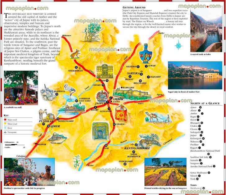 Jaipur rajasthan metro region area india downloadable tourist guide visitors illustrated children family english simple outline neighborhoods districts roads must see places free download layout plans Jaipur Top tourist attractions map