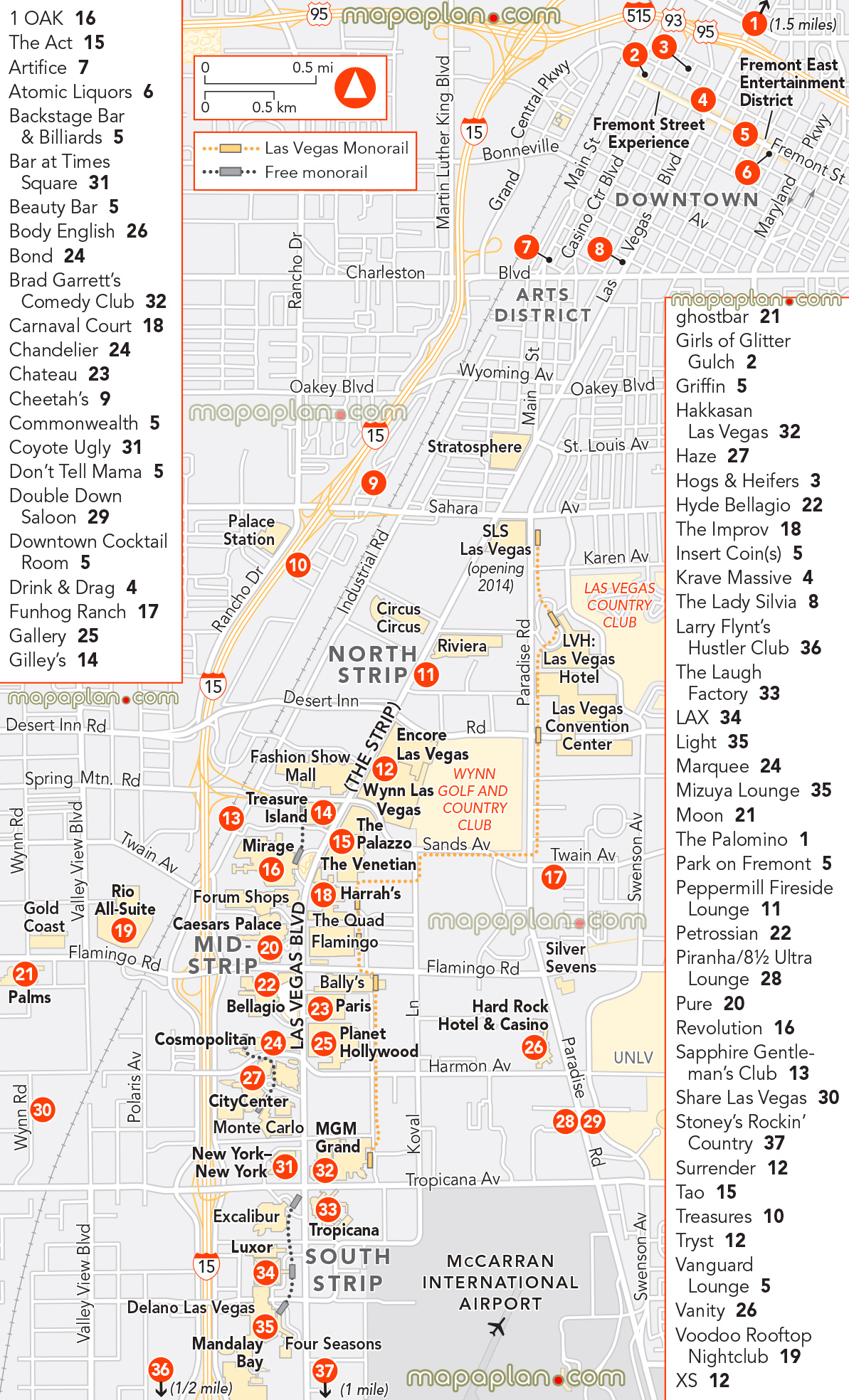 nightclubs bars cafes good restaurants boulevard nightlife hyde bellagio hakkasan coyote ugly marquee tao xs surrender light 1 oak chateau surrender tryst hazes Las Vegas top tourist attractions map