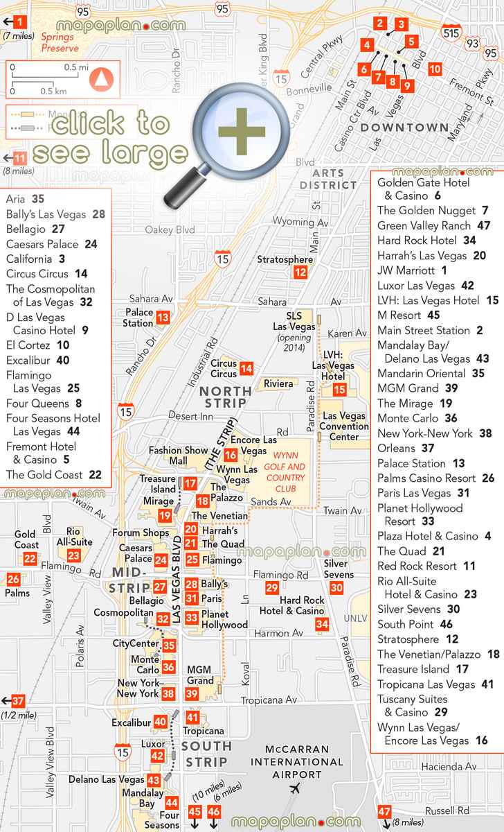 Las Vegas Maps - The Tourist Maps of LV to Plan Your Trip