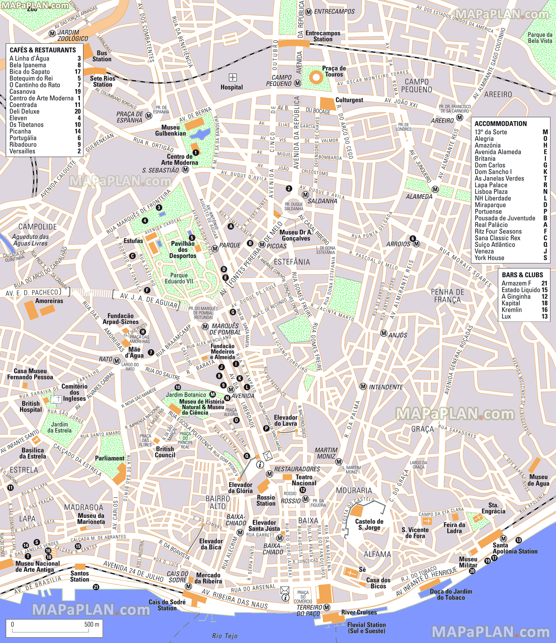 Printable Street Map Of Lisbon Portugal