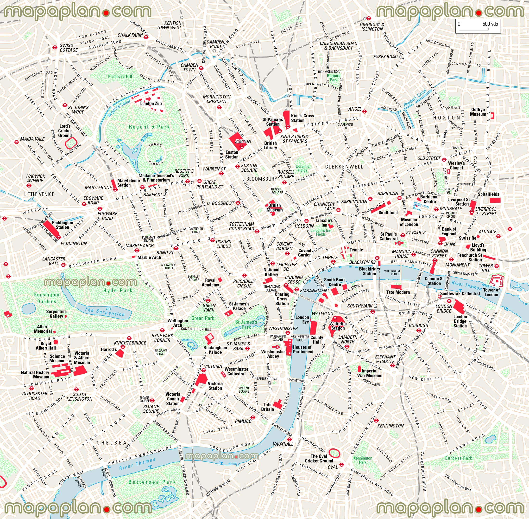 London top tourist attractions map - Printable walking map of favourite ...