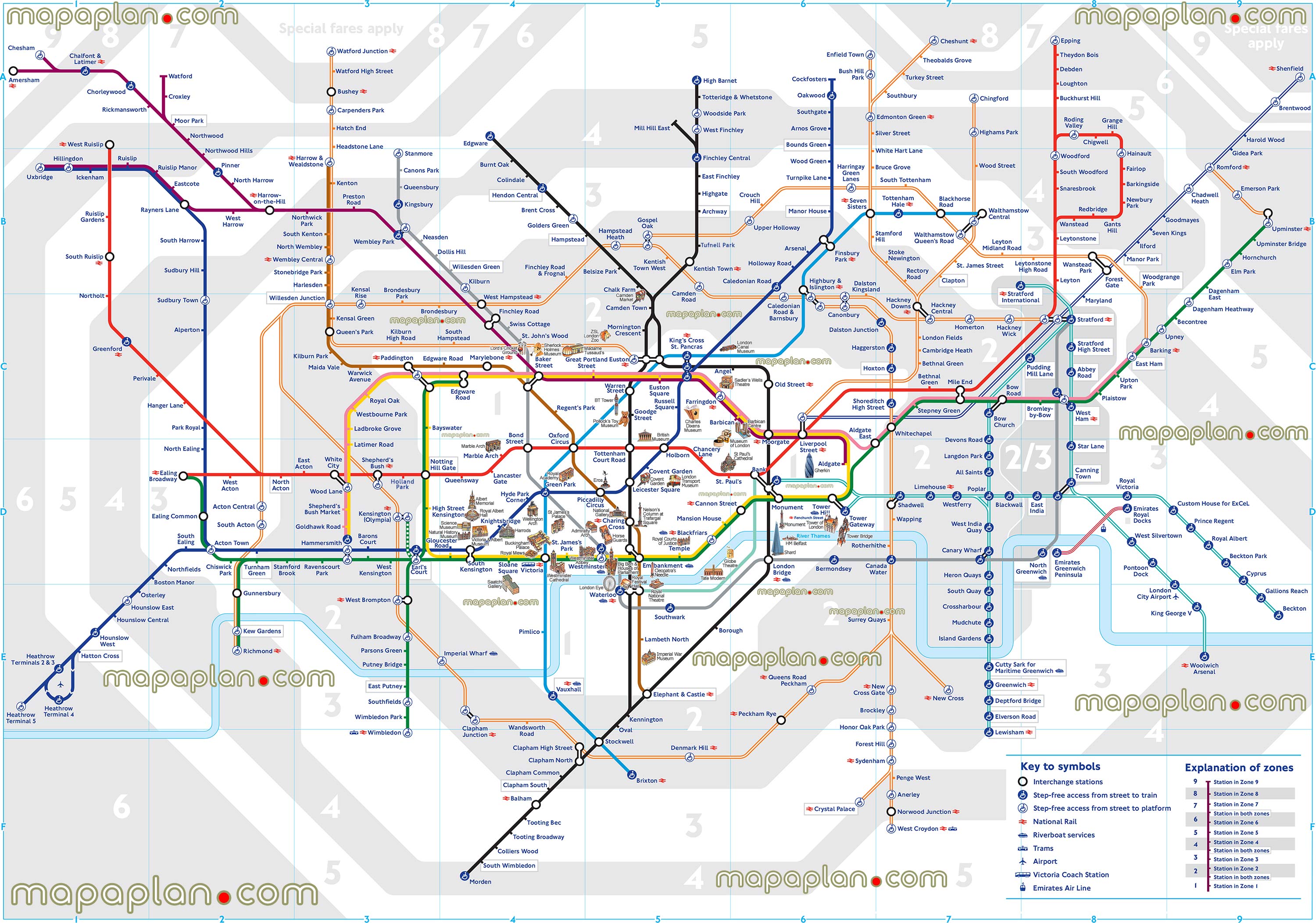 tourist map of london underground