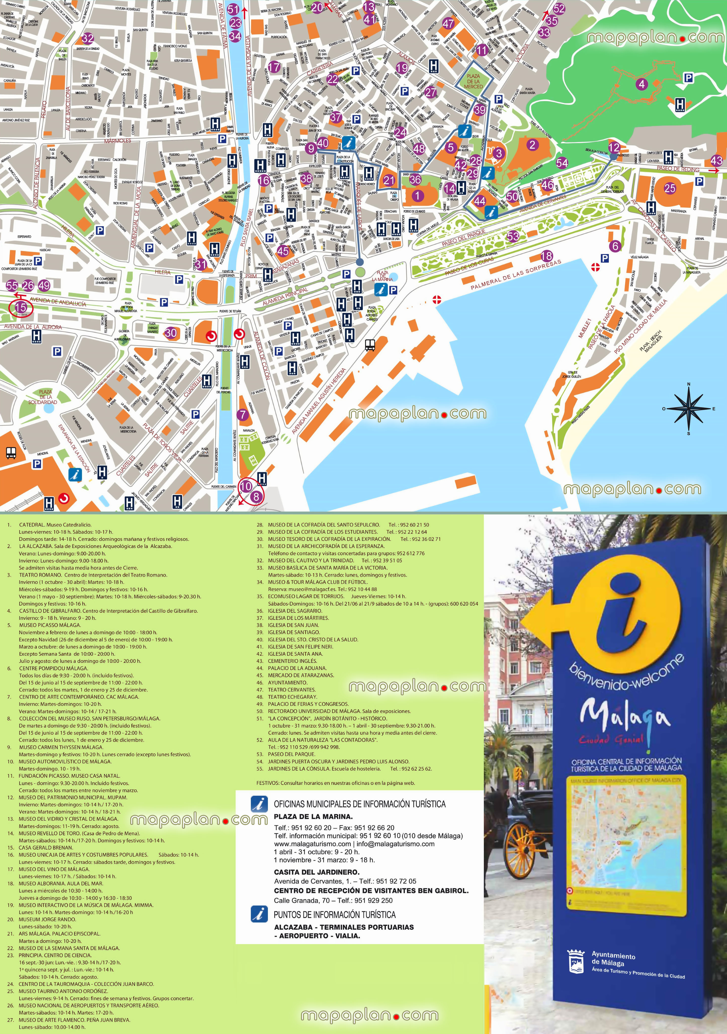 malaga detailed printable download tourist information city ciudad centre sightseeing old town tour poster guide itinerary planner layout best things do favourite attractions points interest visit tourists