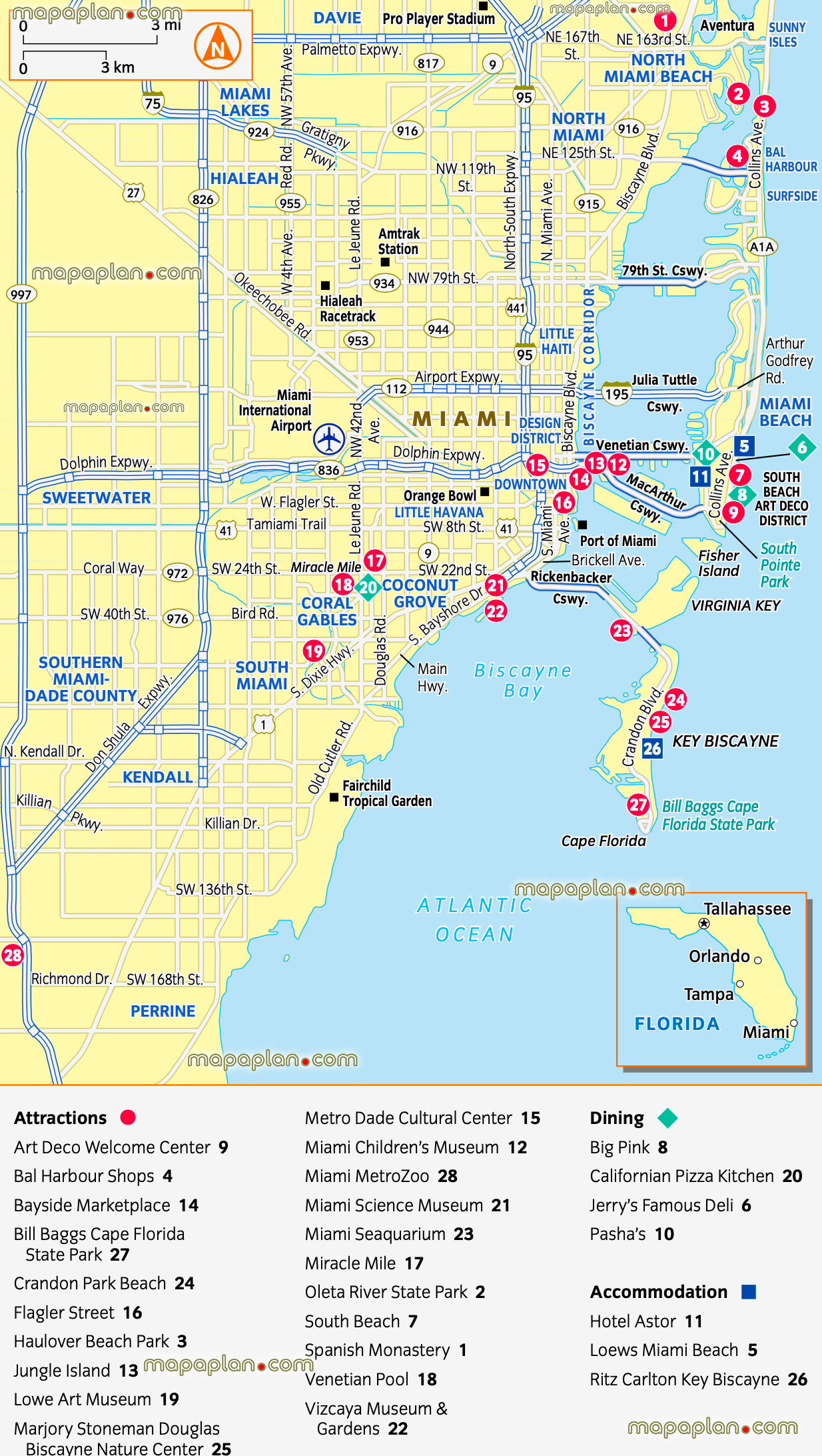 Miami things do kids detailed free travel guide illustrated city centre children family english metro region top 10 must see sights best destinations seaquarium museums beaches venetian pool jungle island printable walking driving directions interesting sights