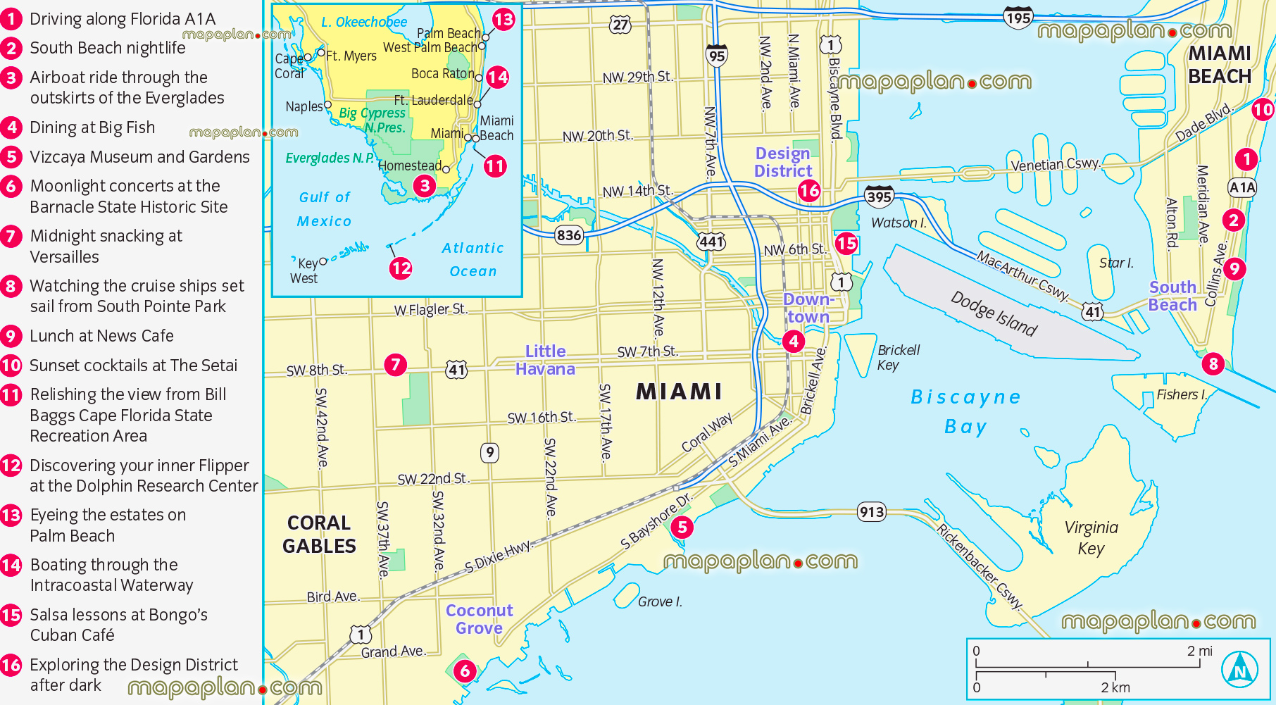 miami city florida south beach top experiences do interactive virtual street directions sightseeing places best sights destinations visit cities places worth visiting usa location miami florida usa