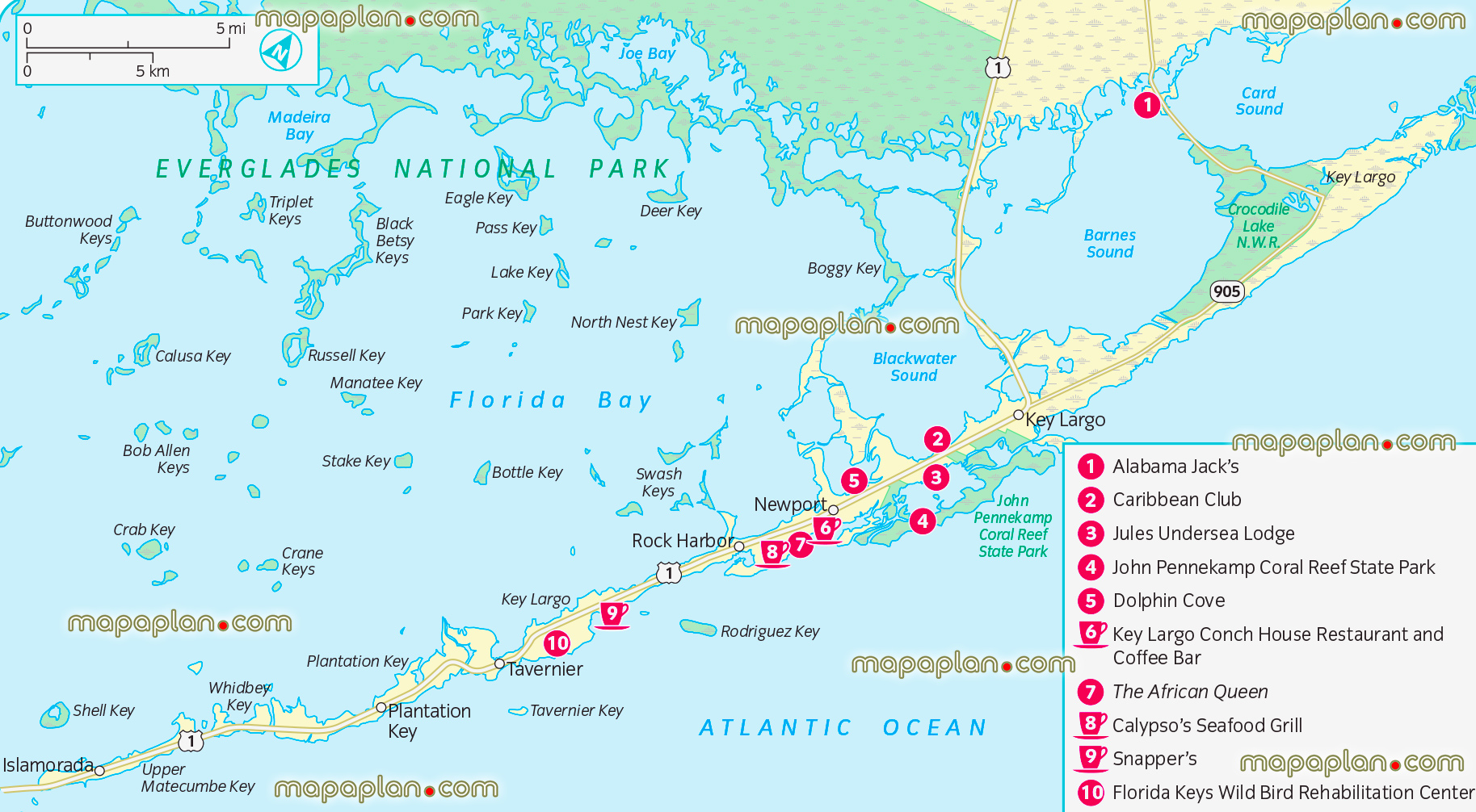 florida keys key largo plantation one day car drive detailed free interactive printable detailed visitors guide must see destinations hot spots worth visiting best points interest top sights