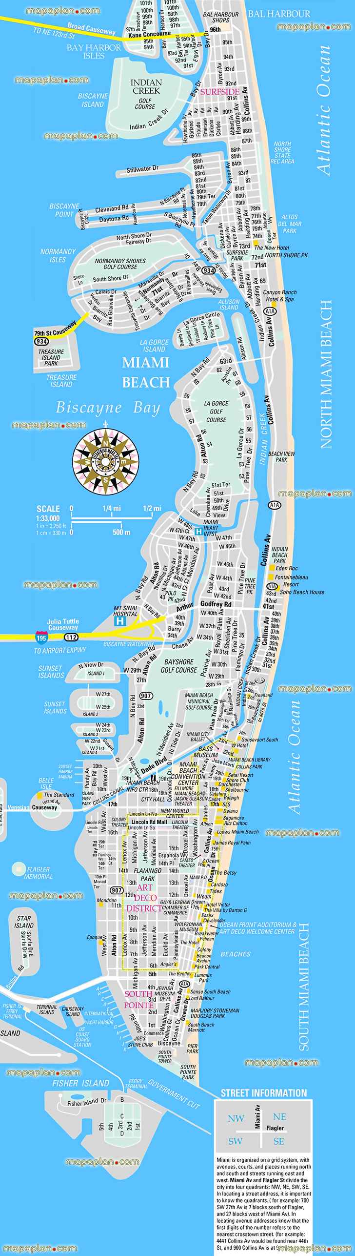 Miami south north beach tourist information plan free download interactive espana visitors guide central area tourist turistico information offline downloadable virtual interactive hd plan overview trip highlights