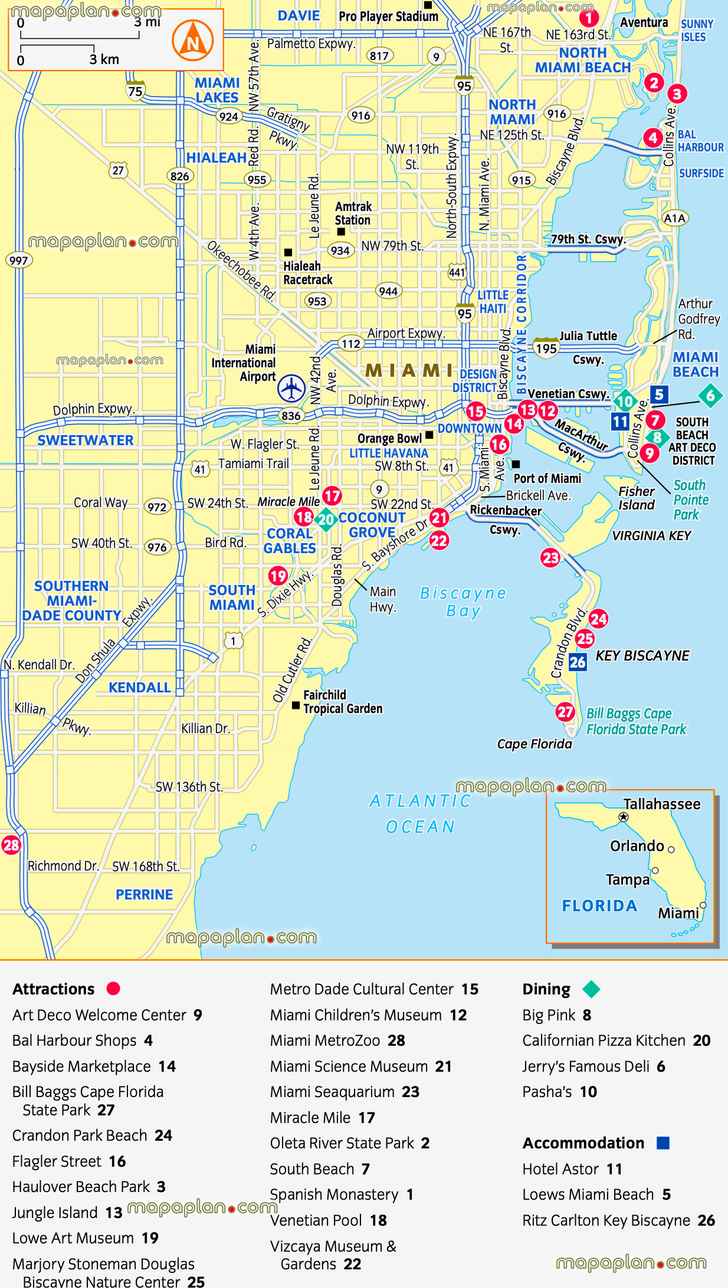 Miami things do kids detailed free travel guide illustrated city centre children family english metro region top 10 must see sights best destinations seaquarium museums beaches venetian pool jungle island printable walking driving directions interesting sights