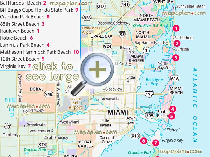miami best beaches lummus park cape florida state park key biscayne virginia key city district areas outline layout best locations go