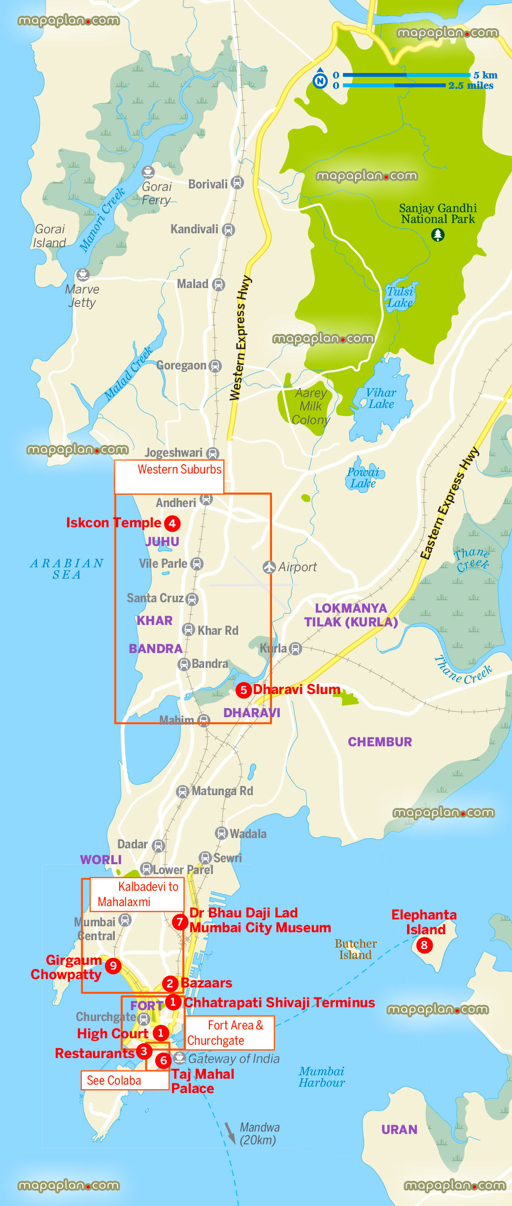 mumbai city tourist map