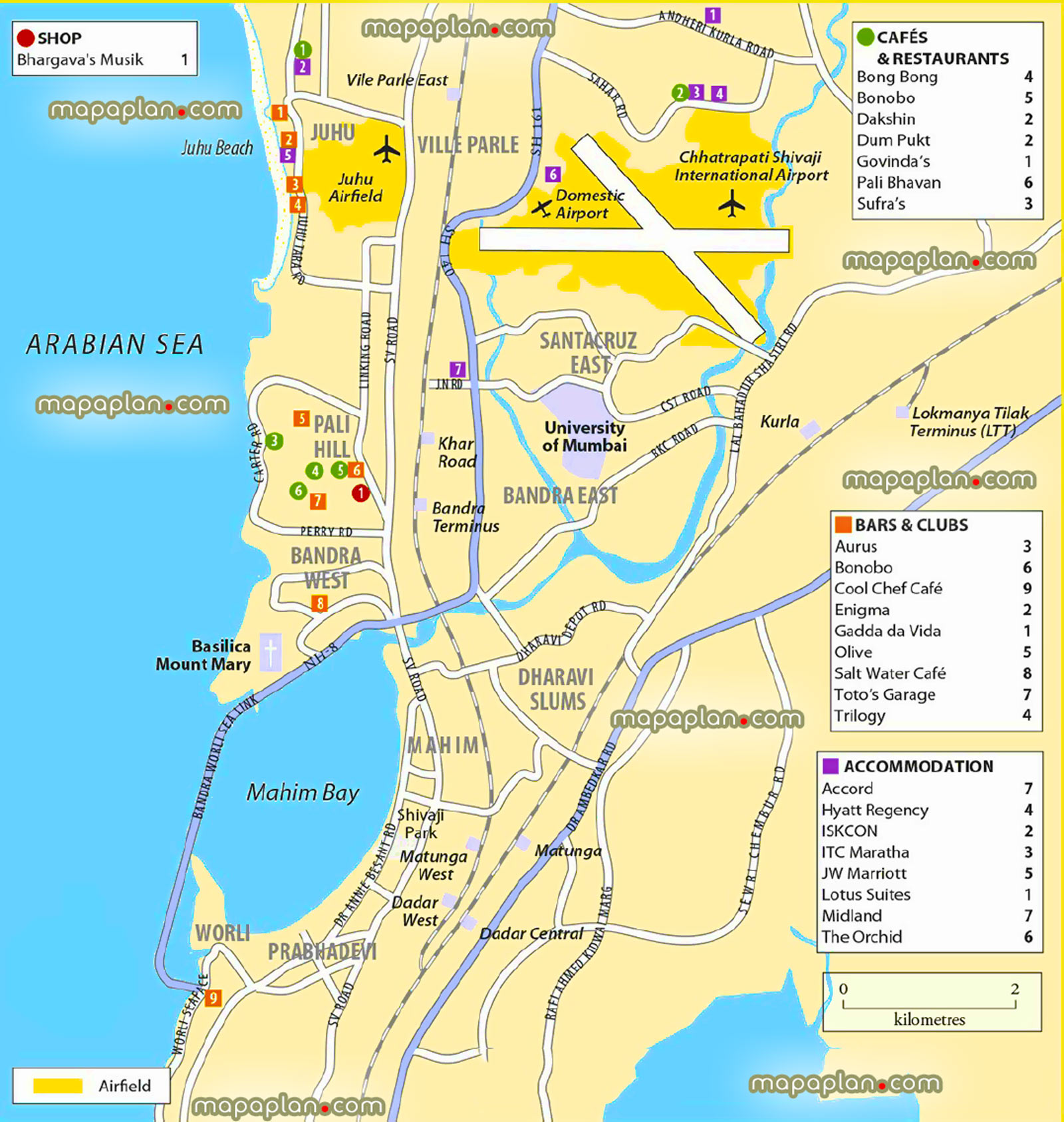 Mumbai Top Tourist Attractions Map 16 Northern Suburb Visitor Detailed Virtual Printable Guide Download Sightseeing Tour Guide High Resolution 