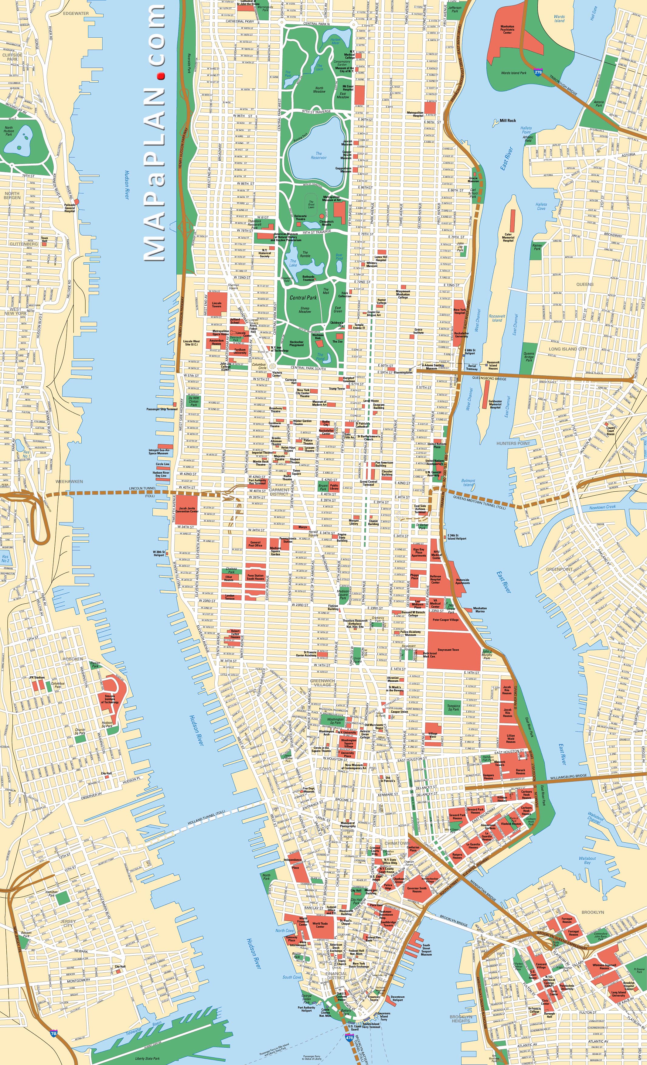 Maps Of New York Top Tourist Attractions Free Printable