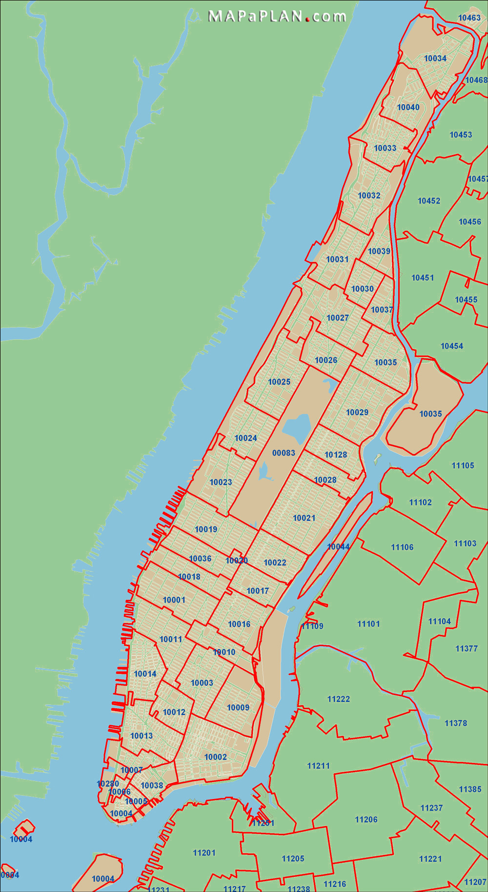 postal-areas-zip-codes-new-york-top-tourist-attractions-map