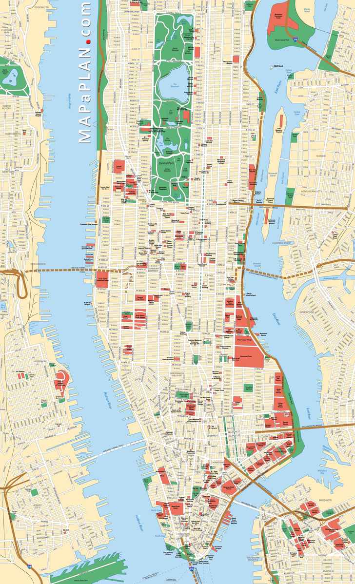 Maps of New York top tourist attractions Free, printable