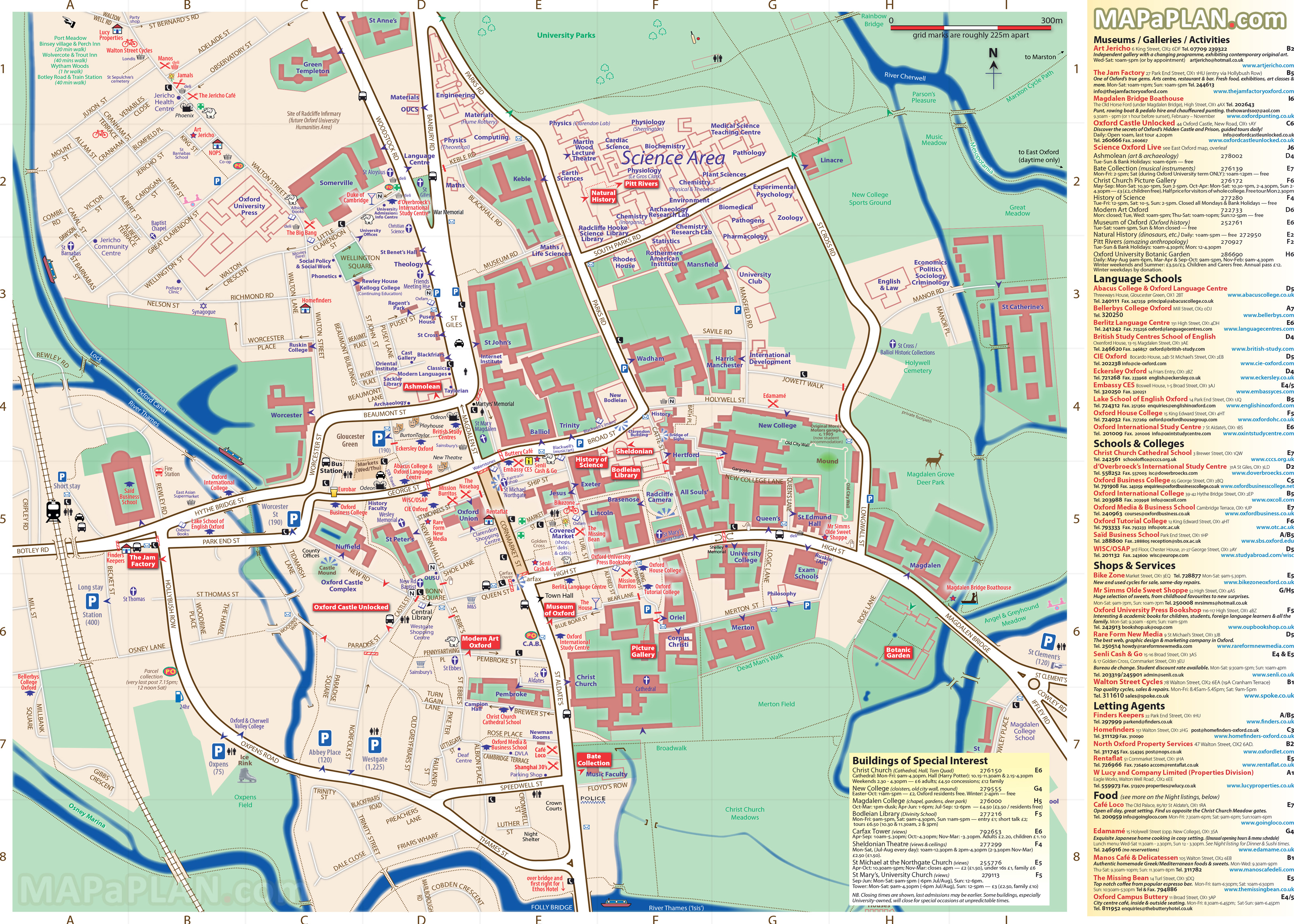 Interesting sites Botanic Gardens best museums Ashmolean Museum top galleries in two days Oxford top tourist attractions map