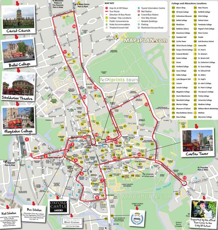 walking tour of oxford map