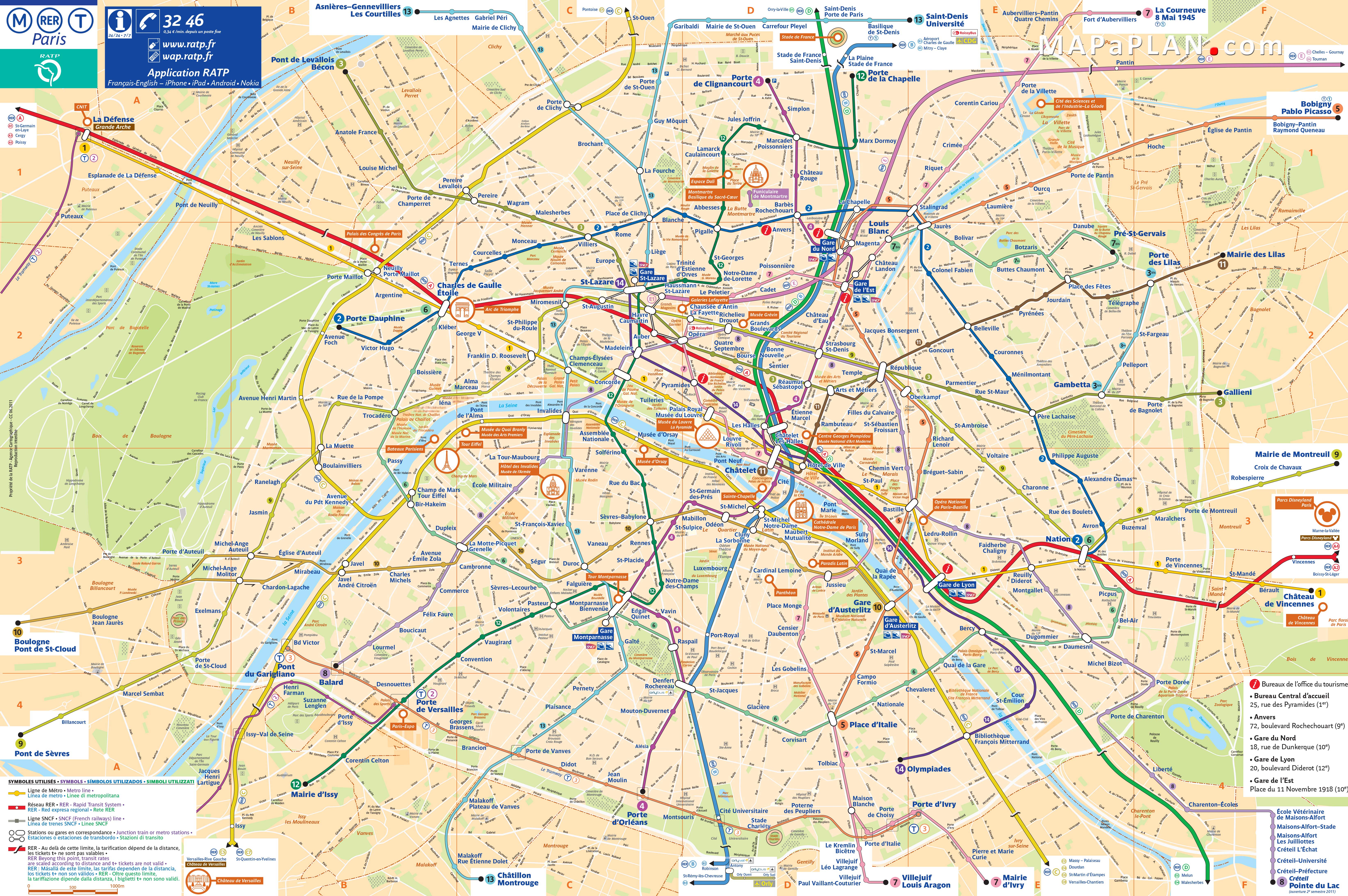 Paris top tourist attractions map Most popular places to visit detailed guide
