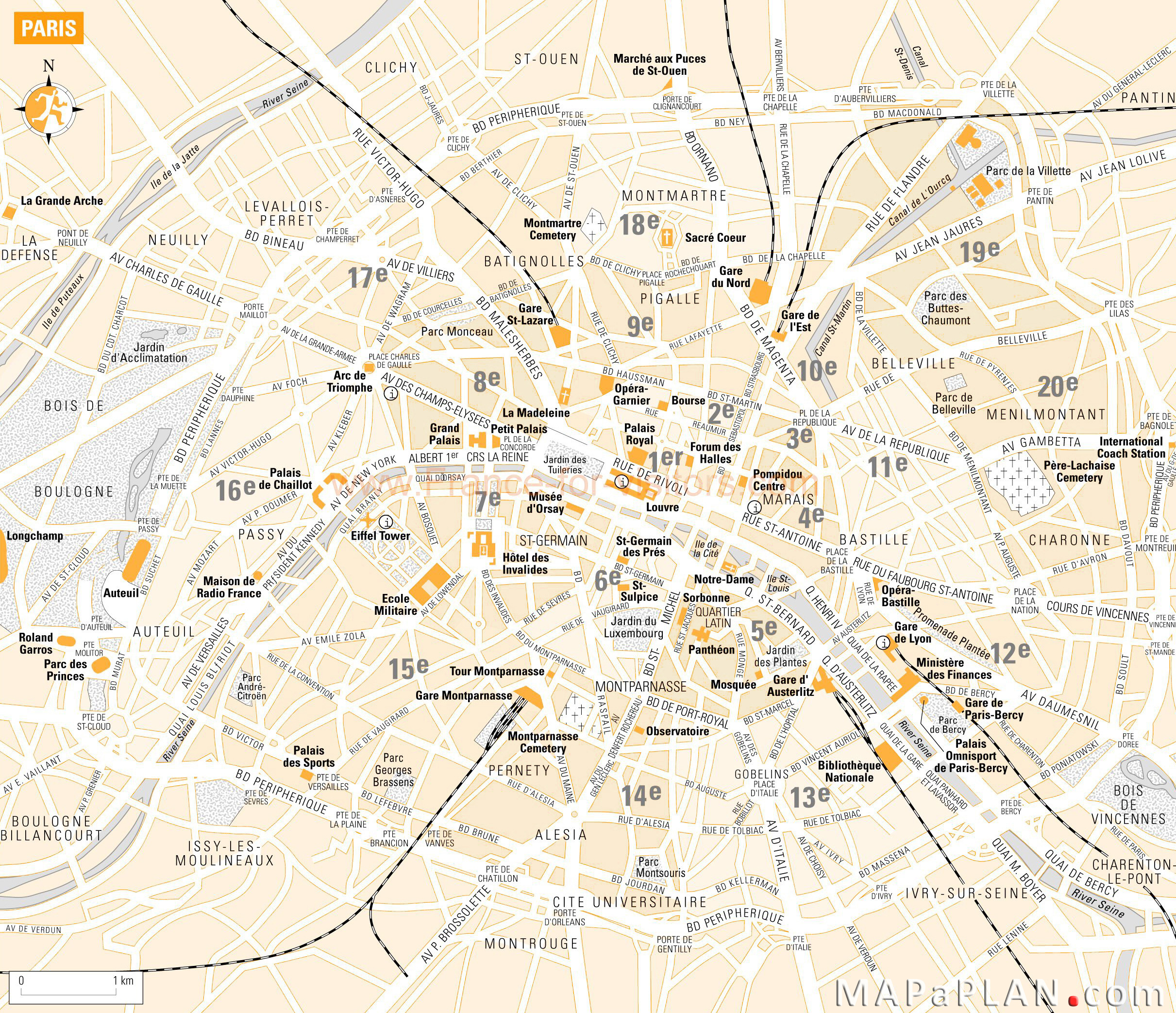 Paris top tourist attractions map What to do and where to go