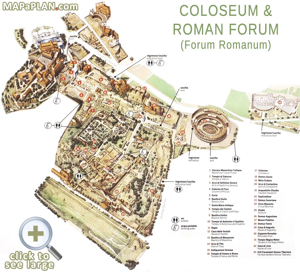 Forum Romanum best historical ancient sights Rome top tourist attractions map