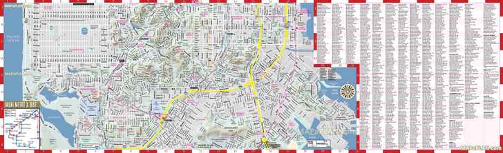 south inner city centre points interest shopping a z list street names hotel accommodation San Francisco top tourist attractions map