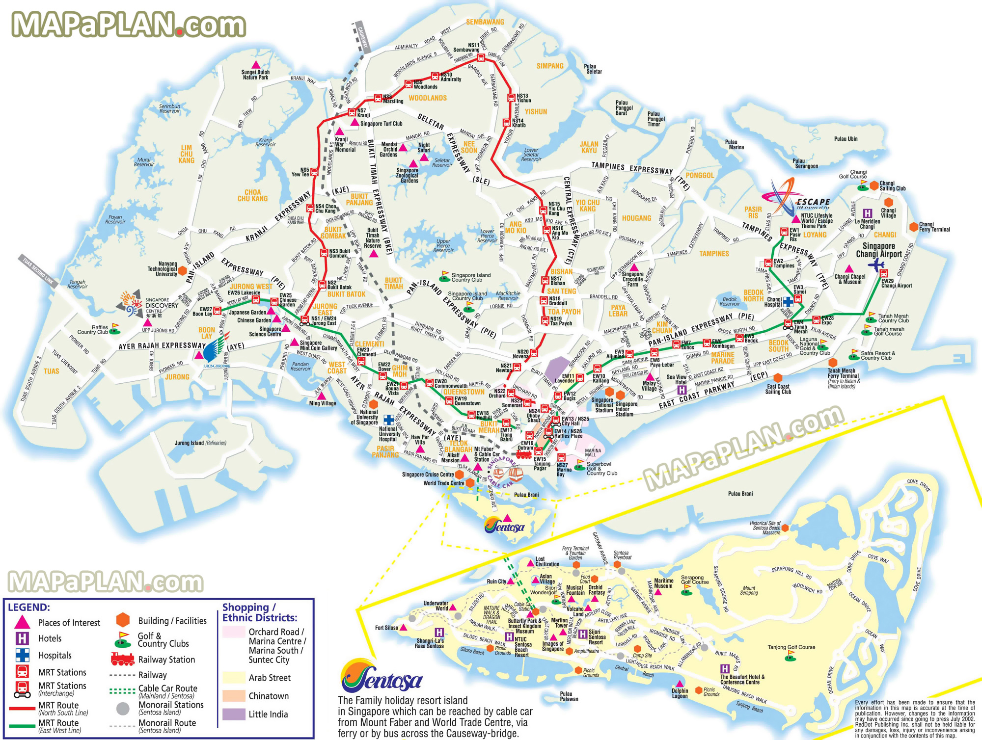 MRT map with tourist attractions Singapore top tourist attractions map