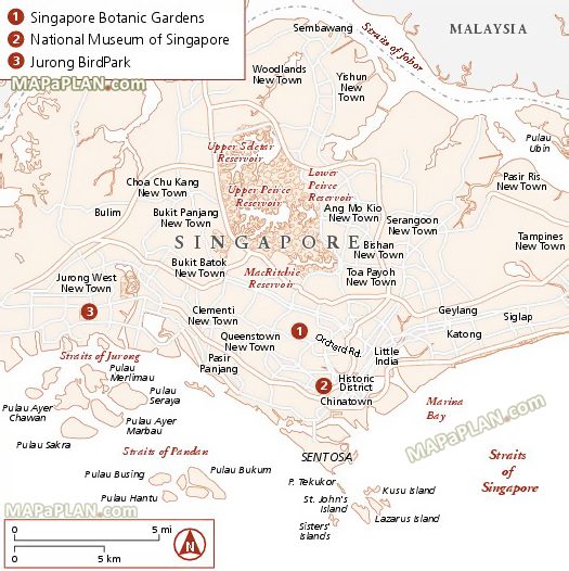 Major points of interest 3-day visitor itinerary planner Singapore top tourist attractions map