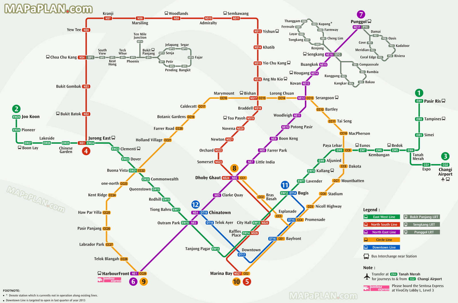 Singapore MRT Line Map