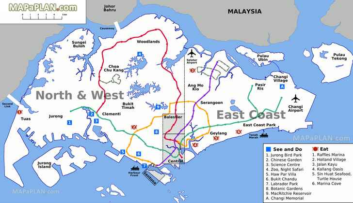 Where to eat what to see highlights overlay plan Singapore top tourist attractions map