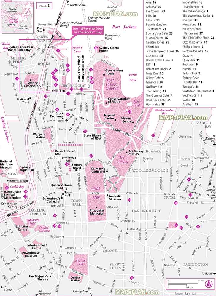 walking directions favourite eateries good restaurants barrack pitt streets malls shopping Sydney top tourist attractions map