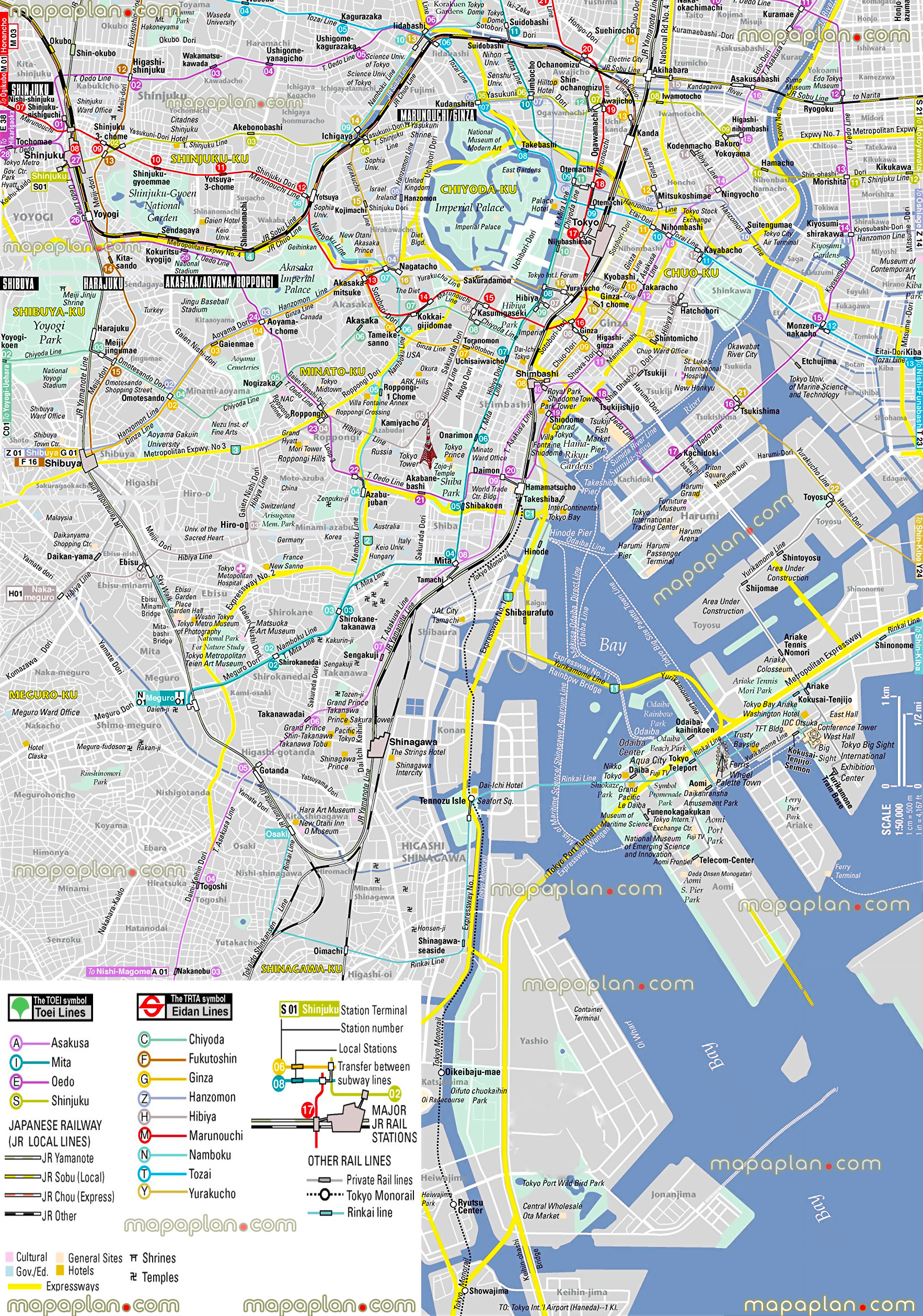 Printable Map Of Tokyo Attractions