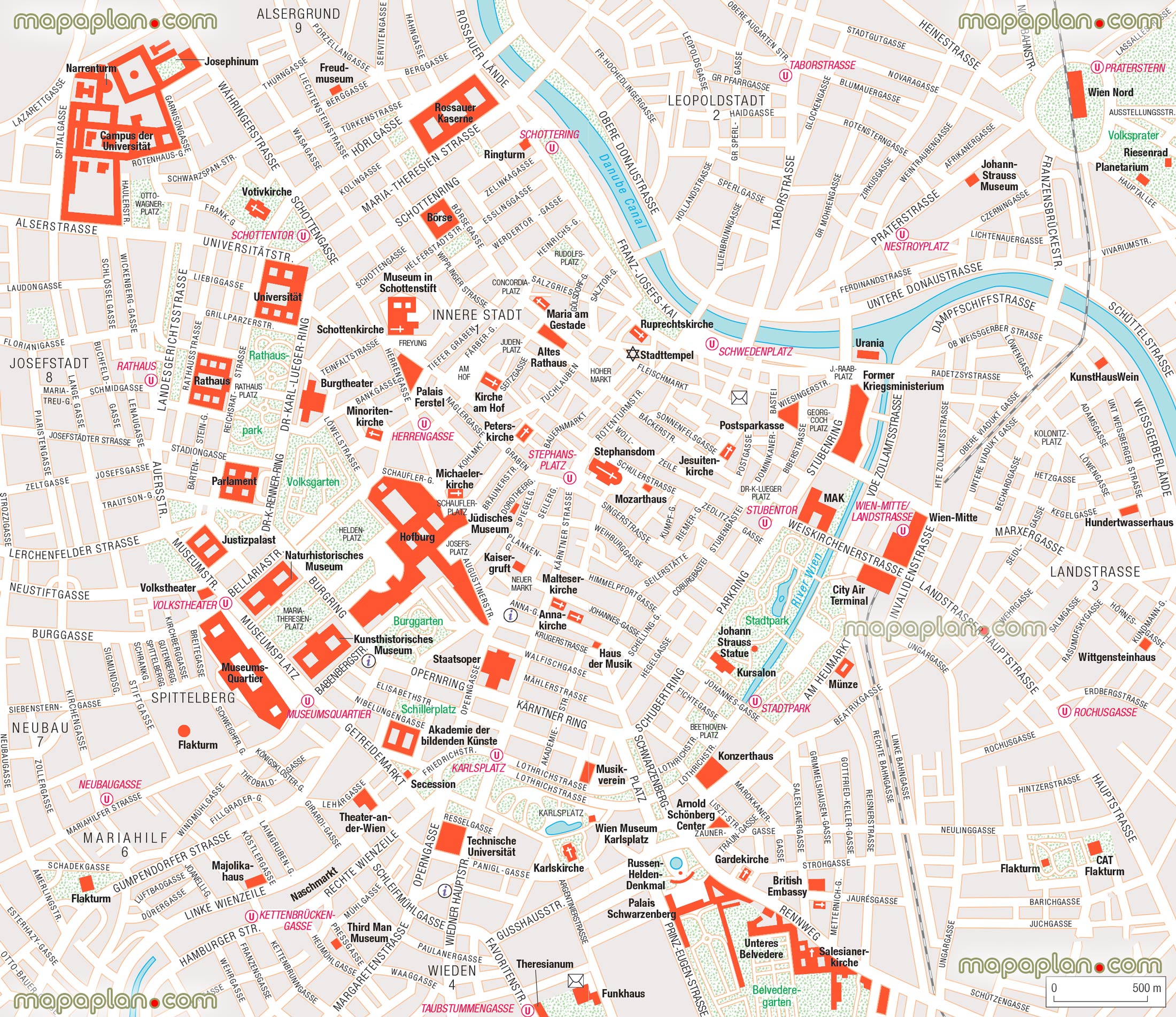 Vienna Tourist Attractions Map