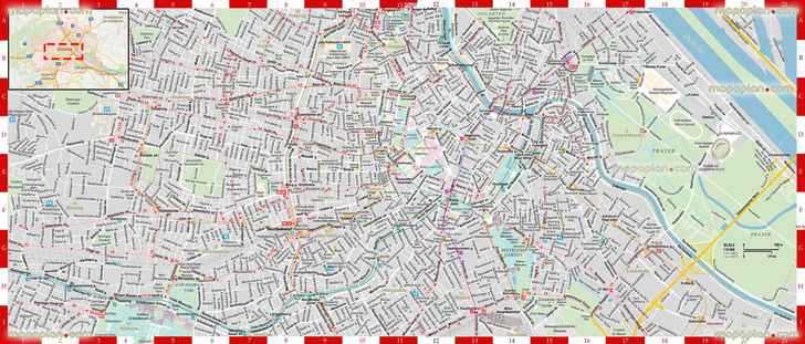 detailed printable high quality road guide street names large scale plans Vienna Top tourist attractions map