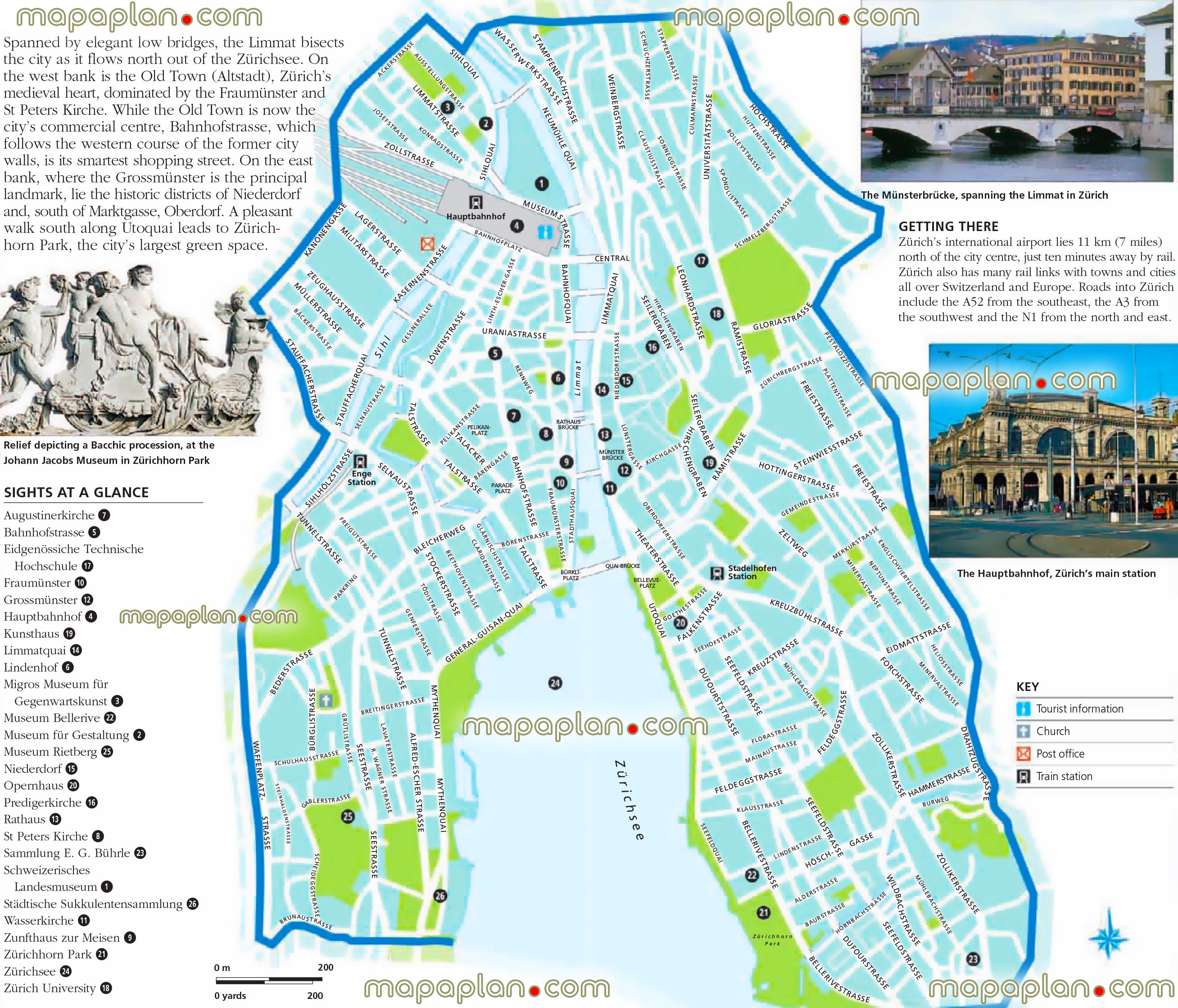 zurich city tour map