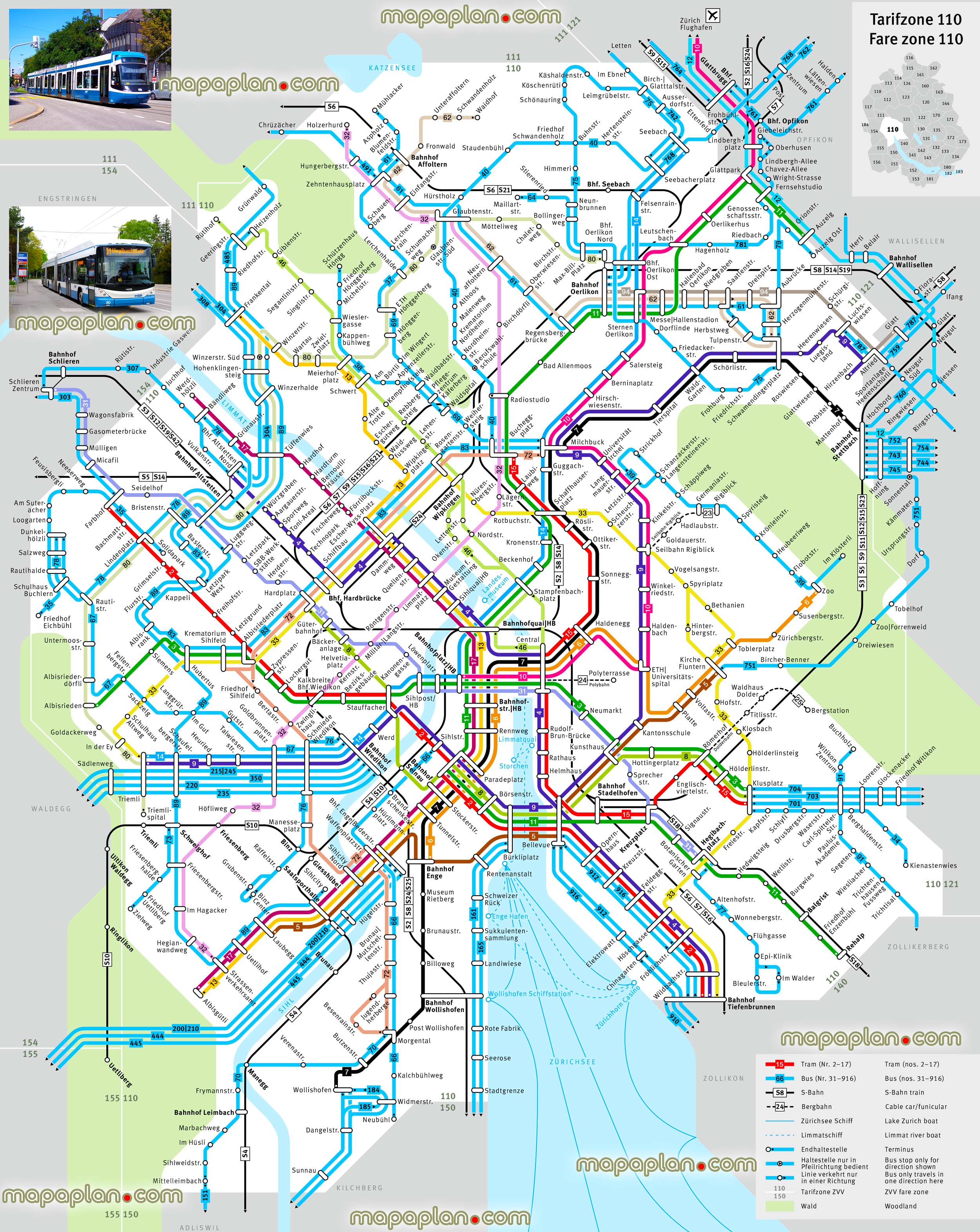 map zurich tram bus public transport network system stations zones routes stops updated transit diagram train airport zvv vbz city tarifzoness Zurich Top tourist attractions map