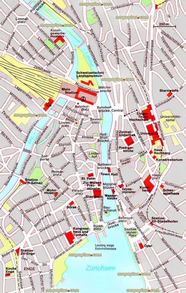 Zurich Attractions Map